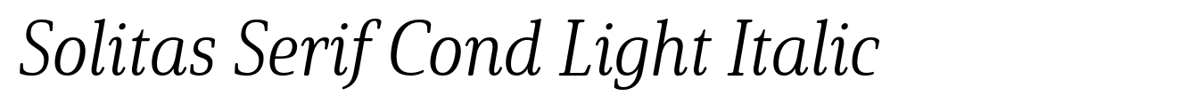 Solitas Serif Cond Light Italic image